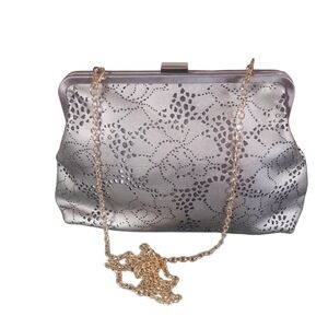 Urban Expression Vegan Leather Floral Cut Out Gold Chain Link Crossbody Bag